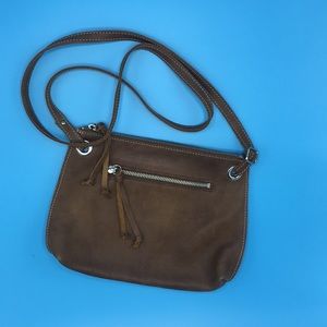 Roots brown leather crossbody bag